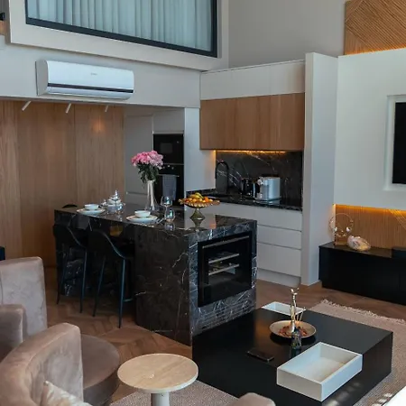 公寓 Mykonos Homes - Luxurioeses Penthouse Mit Rooftop Pool, Meerblick, Gym *