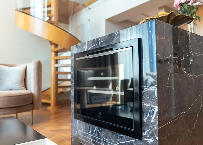 Lägenhet Mykonos Homes - Luxurioeses Penthouse Mit Rooftop Pool, Meerblick, Gym